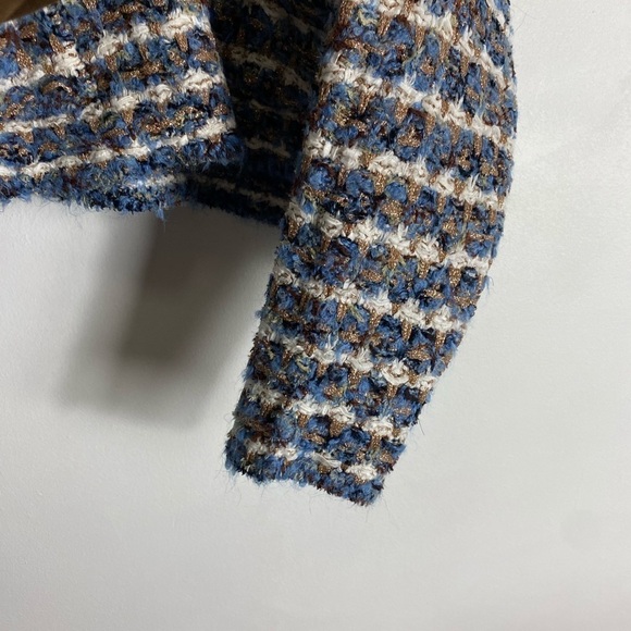 NWOT Zara Knit Tweed Metallic Boxy Oversized Hoodie size M - Picture 8 of 12